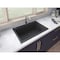 Ruvati 27 x 20 inch Drop-in Topmount Granite Composite Single Bowl Kitchen Sink Midnight Black RVG1027BK - alternate 4